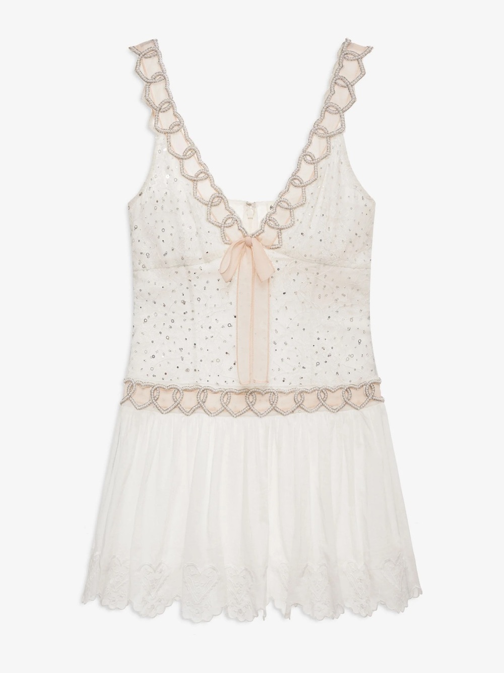 For Love and Lemons Locked Hearts Ribbon Mini Dress Size Small NWT - Picture 10 of 15
